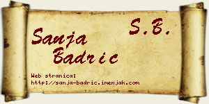 Sanja Badrić vizit kartica
